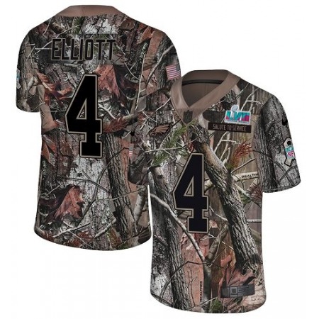 Nike Eagles #4 Jake Elliott Camo Super Bowl LVII Patch Youth Stitched NFL Limited Rush Realtree Jersey