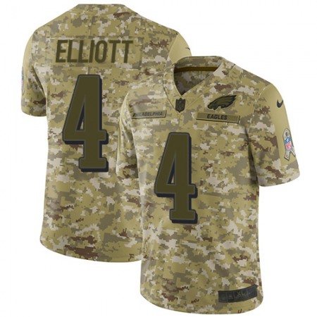 Nike Eagles #4 Jake Elliott Camo Youth Stitched NFL Limited 2018 Salute to Service Jersey