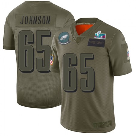 Nike Eagles #65 Lane Johnson Camo Super Bowl LVII Patch Youth Stitched NFL Limited 2019 Salute To Service Jersey