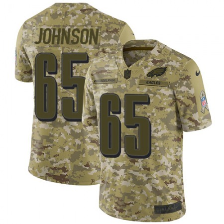 Nike Eagles #65 Lane Johnson Camo Youth Stitched NFL Limited 2018 Salute to Service Jersey