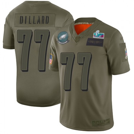 Nike Eagles #77 Andre Dillard Camo Super Bowl LVII Patch Youth Stitched NFL Limited 2019 Salute To Service Jersey