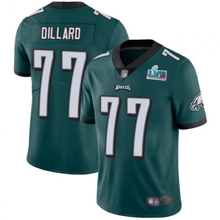 Nike Eagles #77 Andre Dillard Green Team Color Super Bowl LVII Patch Youth Stitched NFL Vapor Untouchable Limited Jersey