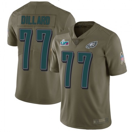 Nike Eagles #77 Andre Dillard Olive Super Bowl LVII Patch Youth Stitched NFL Limited 2017 Salute To Service Jersey