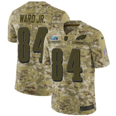 Nike Eagles #84 Greg Ward Jr. Camo Super Bowl LVII Patch Youth Stitched NFL Limited 2018 Salute To Service Jersey