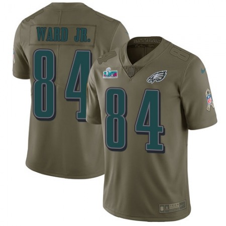 Nike Eagles #84 Greg Ward Jr. Olive Super Bowl LVII Patch Youth Stitched NFL Limited 2017 Salute To Service Jersey
