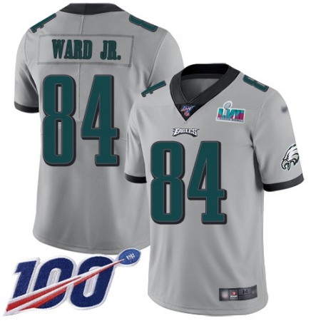 Nike Eagles #84 Greg Ward Jr. Silver Super Bowl LVII Patch Youth Stitched NFL Limited Inverted Legend 100th Season Jersey