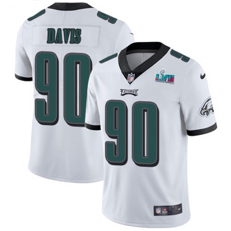 Nike Eagles #90 Jordan Davis White Super Bowl LVII Patch Youth Stitched NFL Vapor Untouchable Limited Jersey