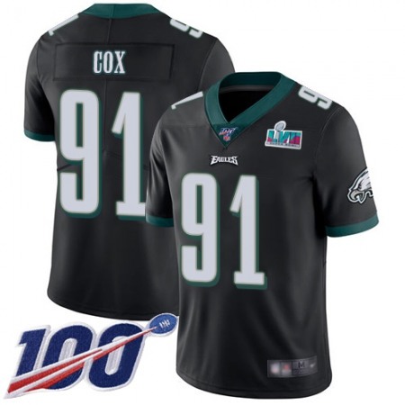 Nike Eagles #91 Fletcher Cox Black Super Bowl LVII Patch Alternate Youth Stitched NFL 100th Season Vapor Limited Jersey