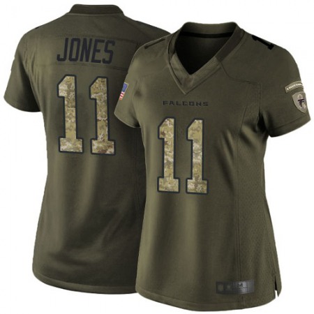 Nike Falcons #11 Julio Jones Green Women's Stitched NFL Limited 2015 Salute to Service Jersey