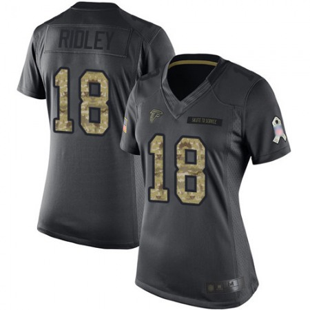 Nike Falcons #18 Calvin Ridley Black Women's Stitched NFL Limited 2016 Salute to Service Jersey