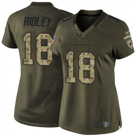 Nike Falcons #18 Calvin Ridley Green Women's Stitched NFL Limited 2015 Salute to Service Jersey