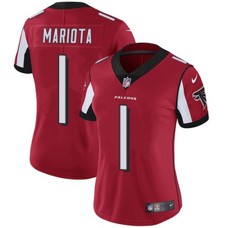 Nike Falcons #1 Marcus Mariota Red Team Color Stitched Women's NFL Vapor Untouchable Limited Jersey