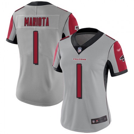 Nike Falcons #1 Marcus Mariota Silver Stitched Women's NFL Limited Inverted Legend Jersey