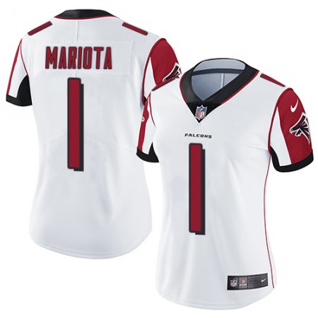 Nike Falcons #1 Marcus Mariota White Stitched Women's NFL Vapor Untouchable Limited Jersey