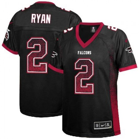 Nike Falcons #2 Matt Ryan Black Alternate Women's Stitched NFL Elite Drift Fashion Jersey