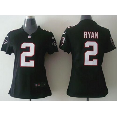 Nike Falcons #2 Matt Ryan Black Alternate Women's Stitched NFL Elite Jersey