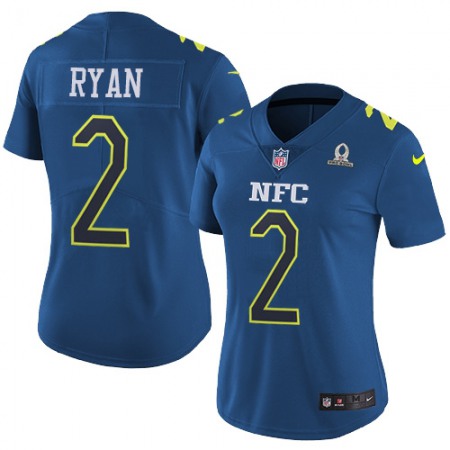 Nike Falcons #2 Matt Ryan Navy Women's Stitched NFL Limited NFC 2017 Pro Bowl Jersey