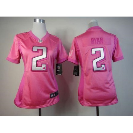 Nike Falcons #2 Matt Ryan Pink Women's Be Luv'd Stitched NFL Elite Jersey