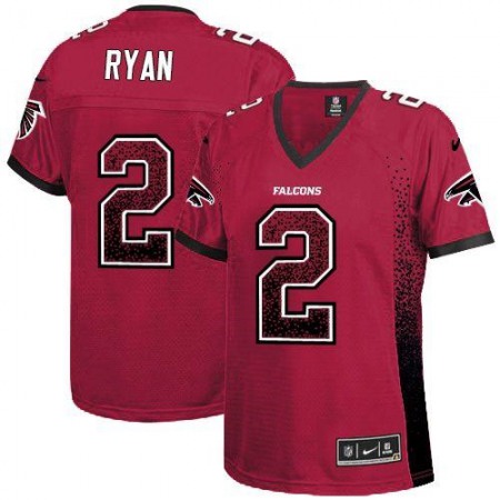 Nike Falcons #2 Matt Ryan Red Team Color Women's Stitched NFL Elite Drift Fashion Jersey