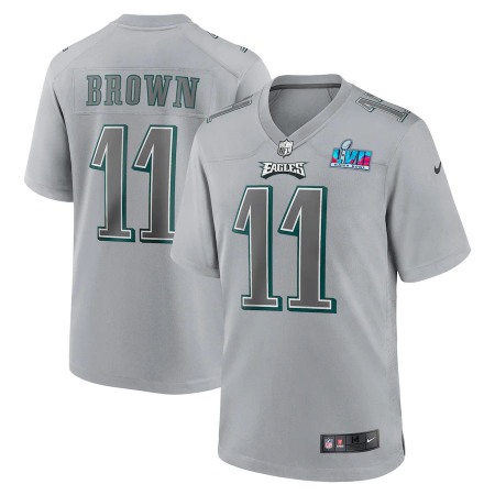 Philadelphia Eagles #11 A.J. Brown Nike Youth Super Bowl LVII Patch Atmosphere Fashion Game Jersey - Gray