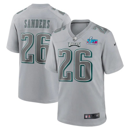 Philadelphia Eagles #26 Miles Sanders Nike Youth Super Bowl LVII Patch Atmosphere Fashion Game Jersey - Gray