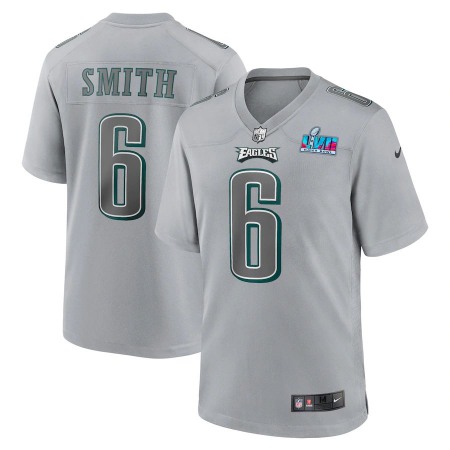 Philadelphia Eagles #6 DeVonta Smith Nike Youth Super Bowl LVII Patch Atmosphere Fashion Game Jersey - Gray