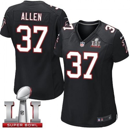 Nike Falcons #37 Ricardo Allen Black Alternate Super Bowl LI 51 Women's Stitched NFL Elite Jersey