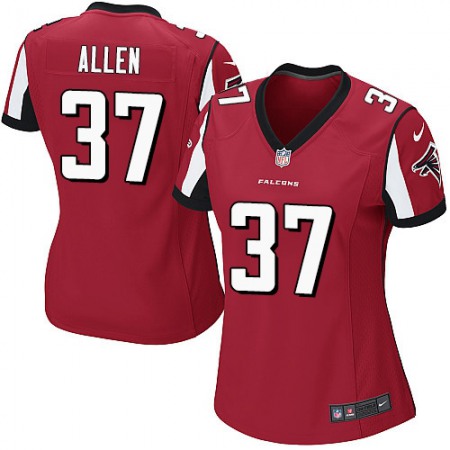 Nike Falcons #37 Ricardo Allen Red Team Color Women's Stitched NFL Elite Jersey