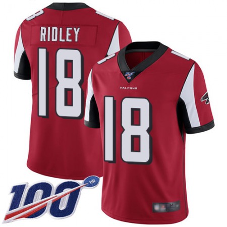 Nike Falcons #18 Calvin Ridley Red Team Color Youth Stitched NFL 100th Season Vapor Limited Jersey