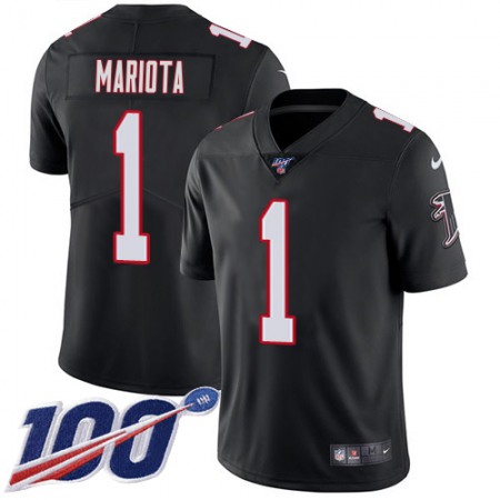 Nike Falcons #1 Marcus Mariota Black Alternate Stitched Youth NFL 100th Season Vapor Untouchable Limited Jersey