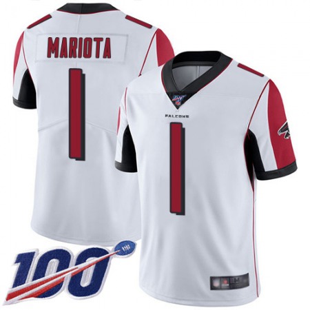 Nike Falcons #1 Marcus Mariota White Stitched Youth NFL 100th Season Vapor Untouchable Limited Jersey