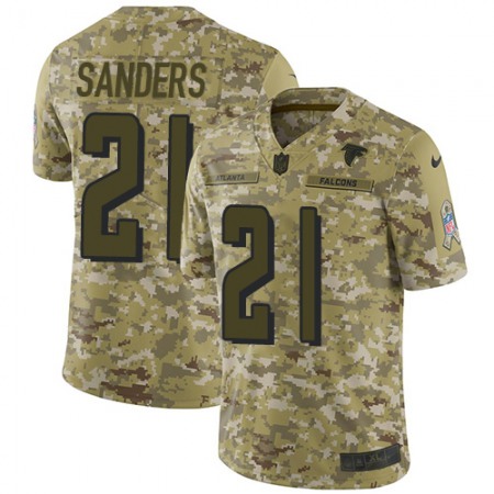 Nike Falcons #21 Deion Sanders Camo Youth Stitched NFL Limited 2018 Salute to Service Jersey