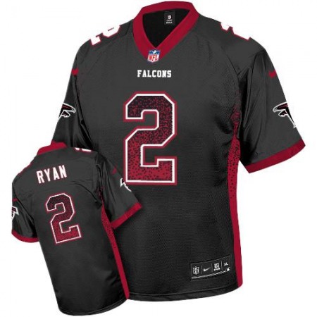 Nike Falcons #2 Matt Ryan Black Alternate Youth Stitched NFL Elite Drift Fashion Jersey