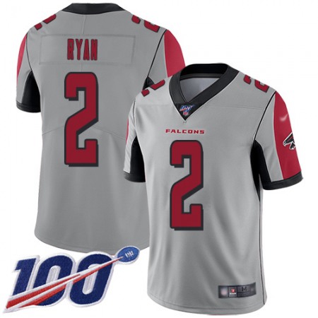 Nike Falcons #2 Matt Ryan Silver Youth Stitched NFL Limited Inverted Legend 100th Season Jersey