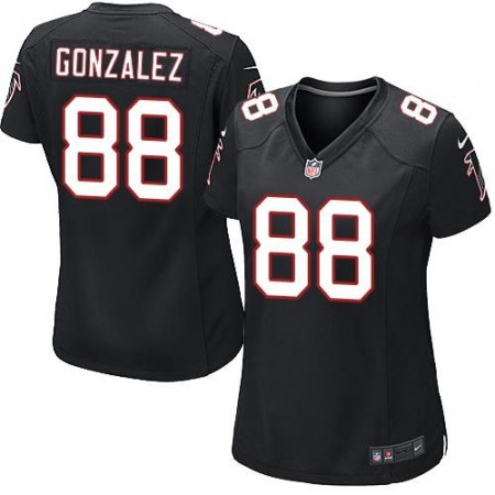 Nike Falcons #88 Tony Gonzalez Black Alternate Women's Stitched NFL Elite Jersey