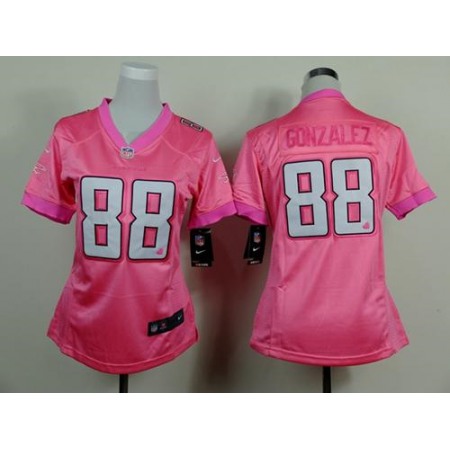 Nike Falcons #88 Tony Gonzalez Pink Women's Be Luv'd Stitched NFL New Elite Jersey