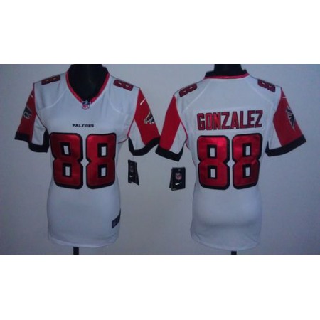 Nike Falcons #88 Tony Gonzalez White Women's Stitched NFL Elite Jersey