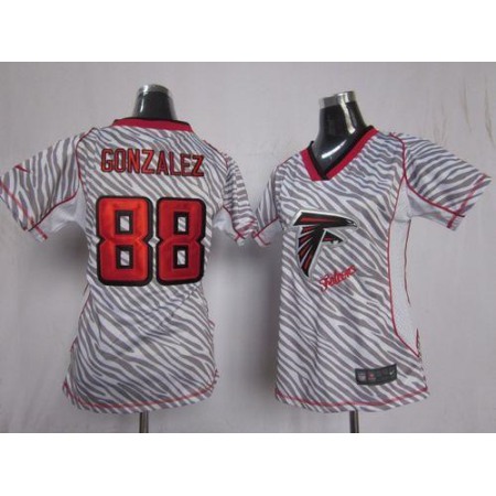 Nike Falcons #88 Tony Gonzalez Zebra Women's Stitched NFL Elite Jersey