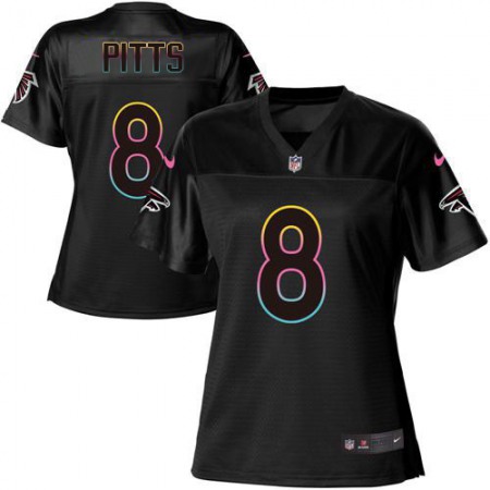 Nike Falcons #8 Kyle Pitts Black Women's NFL Fashion Game Jersey