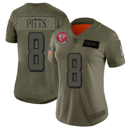 Nike Falcons #8 Kyle Pitts Camo Women's Stitched NFL Limited 2019 Salute To Service Jersey