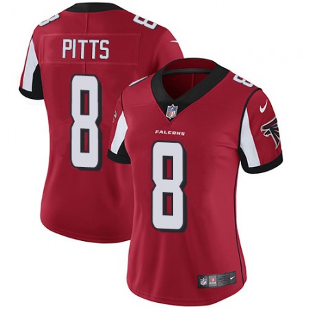 Nike Falcons #8 Kyle Pitts Red Team Color Women's Stitched NFL Vapor Untouchable Limited Jersey