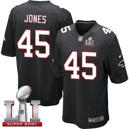 Nike Falcons #45 Deion Jones Black Alternate Super Bowl LI 51 Youth Stitched NFL Elite Jersey