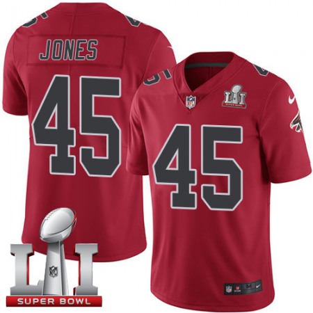 Nike Falcons #45 Deion Jones Red Super Bowl LI 51 Youth Stitched NFL Limited Rush Jersey