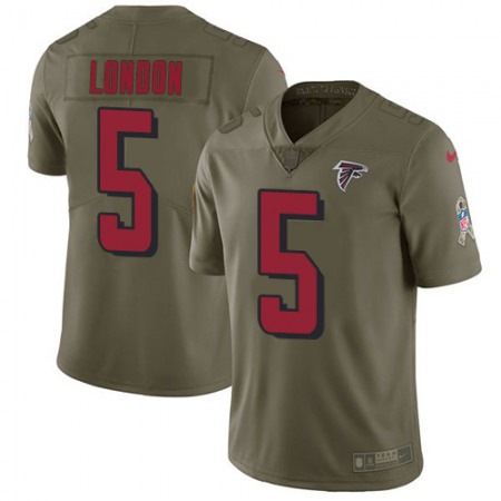 Nike Falcons #5 Drake London Olive Stitched Youth NFL Limited 2017 Salute To Service Jersey