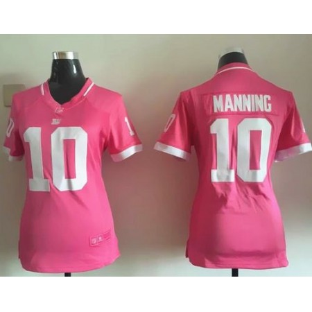 Nike Giants #10 Eli Manning Pink Women's Stitched NFL Elite Bubble Gum Jersey