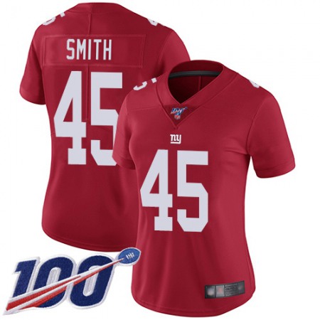 Nike Giants #45 Jaylon Smith Red Women's Alternate Women's Stitched NFL 100th Season Vapor Limited Jersey