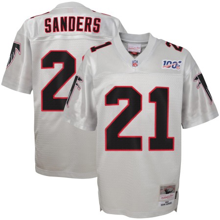 Youth Atlanta Falcons #21 Deion Sanders Mitchell & Ness Platinum NFL 100 Retired Player Legacy Jersey
