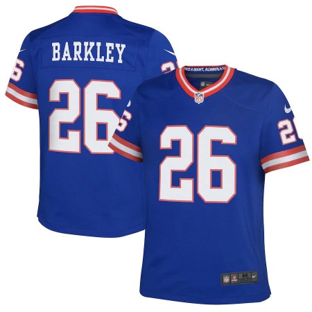 New York Giants #26 Saquon Barkley Royal Youth Nike Classic Player Game Jersey