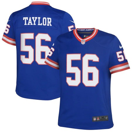 New York Giants #56 Lawrence Taylor Royal Youth Nike Classic Player Game Jersey