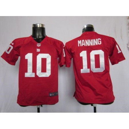 Nike Giants #10 Eli Manning Red Alternate Youth Stitched NFL Elite Jersey